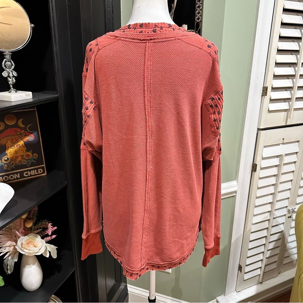 Free People Coral Waffle Knit Long Sleeve Top - Picture 8 of 11